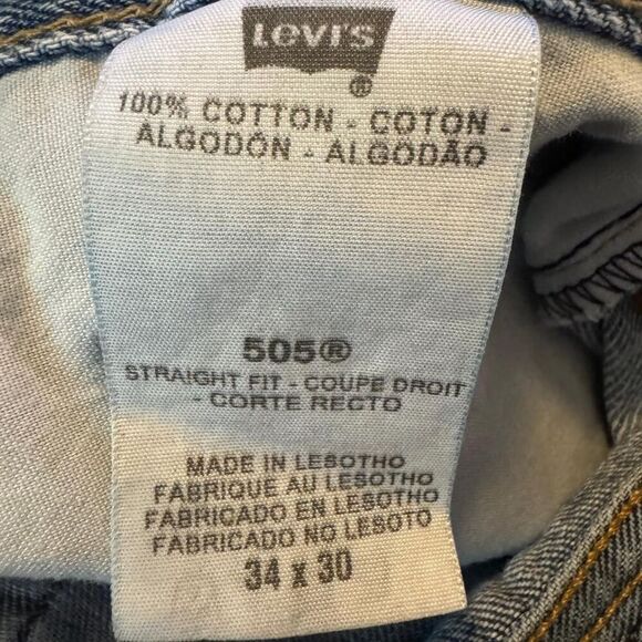 Y2K era Levi's 505 denim jeans medium wash straight Fit jeans 34X30 - Picture 3 of 8